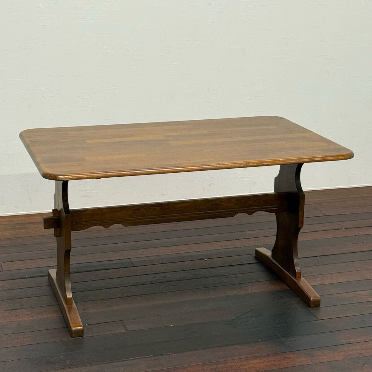 H19K71a カリモク コロニアル ダイニングテーブル オールドカリモク W1250mm 食卓テーブル 食卓机 ナチュラル リビングテーブル拍卖