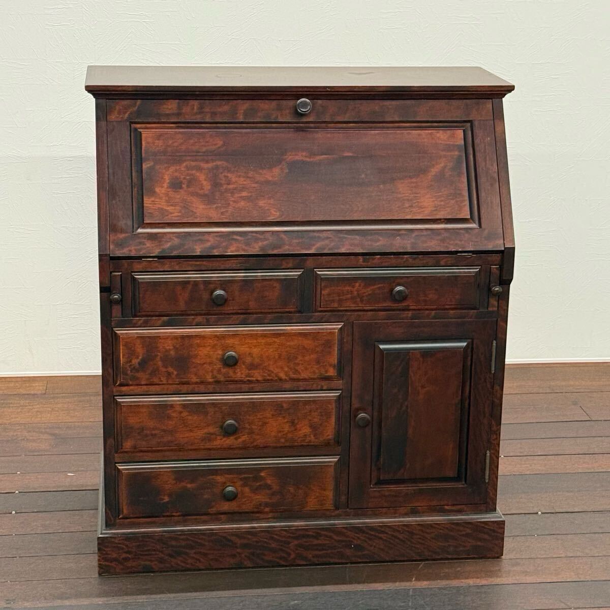 H19K15 和光 ライティングビューロー デスク 机 ライティングデスク 書斎机 簿記机 ワークデスク 書記台 簡易デスク フラップ扉拍卖