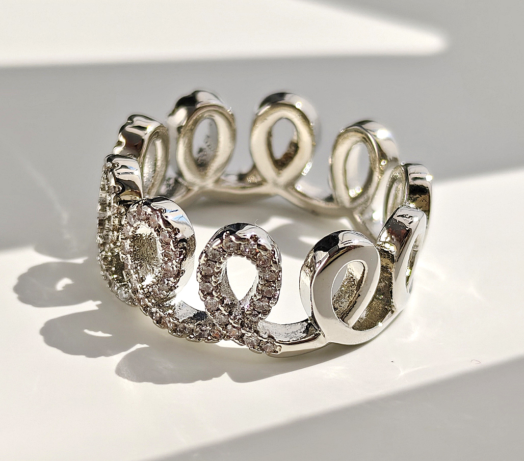 N2507190◆Bigstone◆【プリンセスクラウン】キラキラ輝く*ファッション印象*豪華なリング*11号拍卖