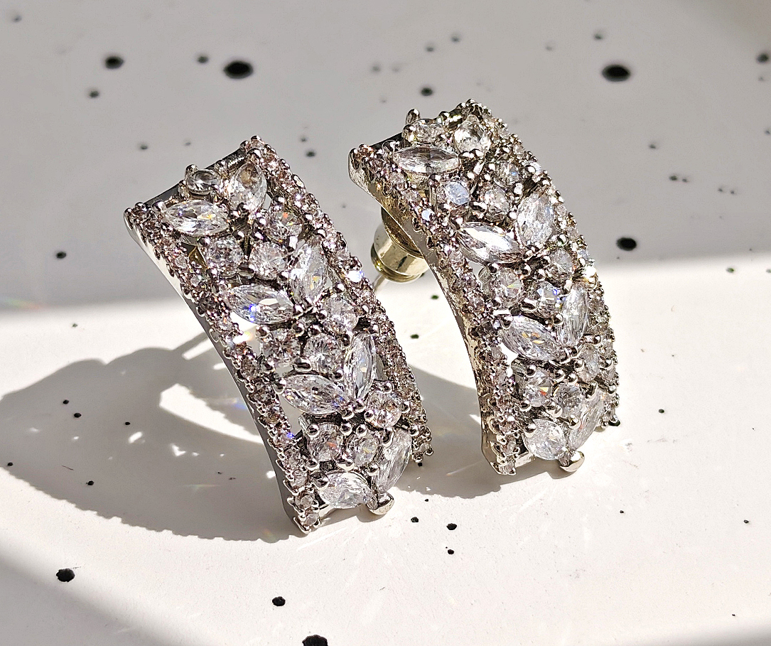 N2507185◆Bigstone◆【透かし花】キラキラ輝く*欧米ファッション*ロマンチックなピアス拍卖