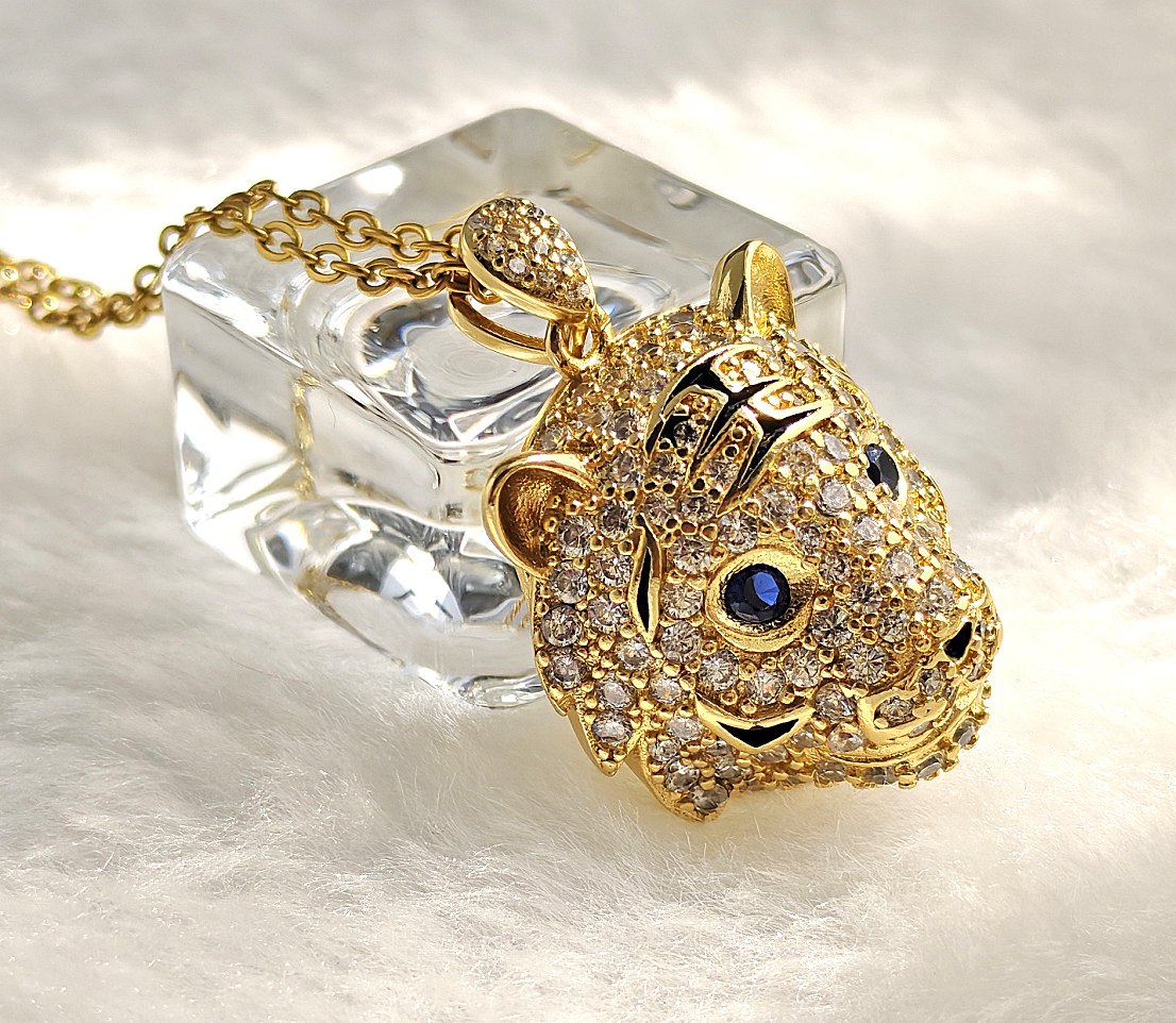 N250750◆Bigstone◆【虎】ファッション印象*目に眩しい宝石のデザイン*大存在感なネックレス拍卖