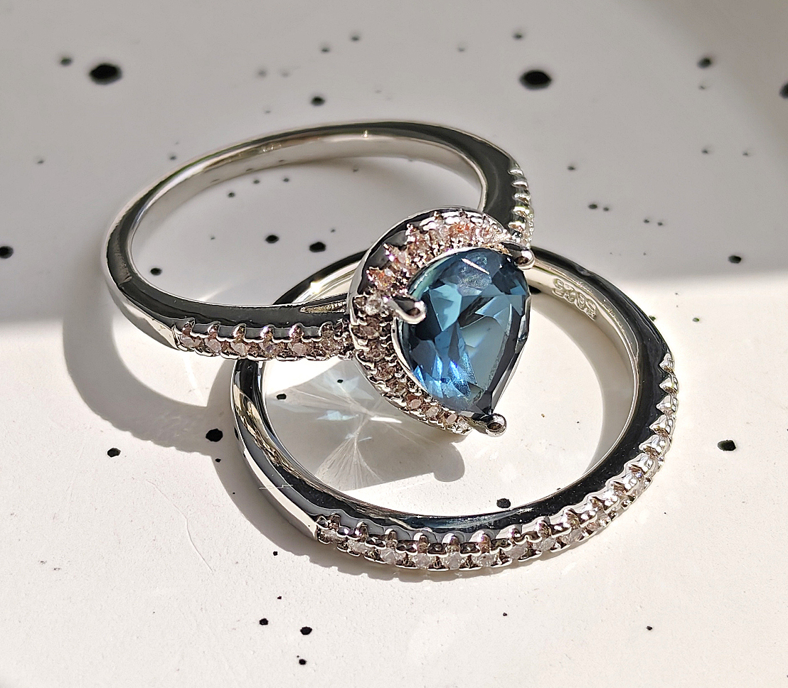 N2507186◆Bigstone◆2点セット【魅力的なデザイン】キラキラ輝く*欧米ファッション感覚*人気高品質なリング*16号拍卖