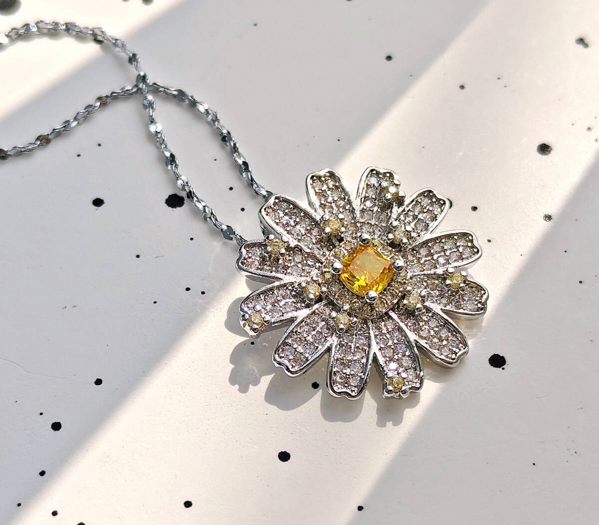 N250766◆Bigstone◆【デイジーのデザイン】*華麗の変身*圧倒的な存在感*高品質なネックレス拍卖