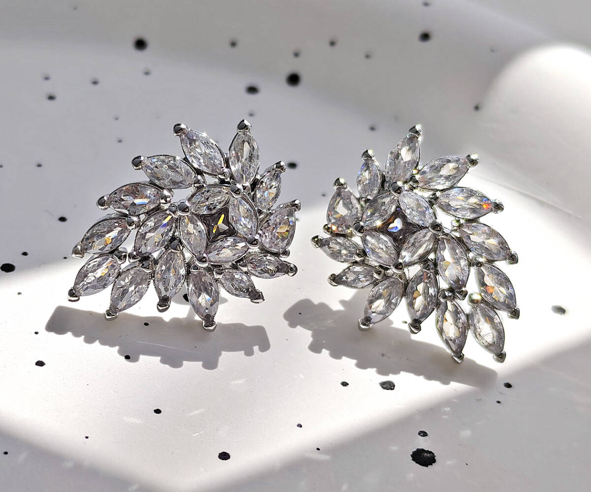 N2507104◆Bigstone◆【木の葉や花】ファッションな光沢*欧米大人気*ピアス拍卖