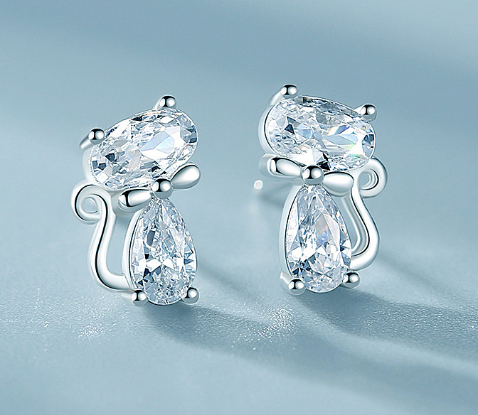 N2507107◆Bigstone◆【猫のデザイン】ファッション印象*透明感アップ*ピアス拍卖