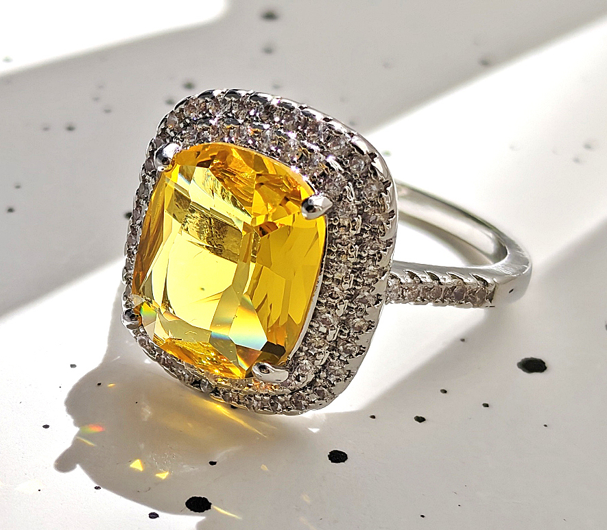 N2507149◆Bigstone◆【雪花の透明感】魅力的な光沢*ロマンチックな雰囲気*欧米大人気なリング 16号拍卖