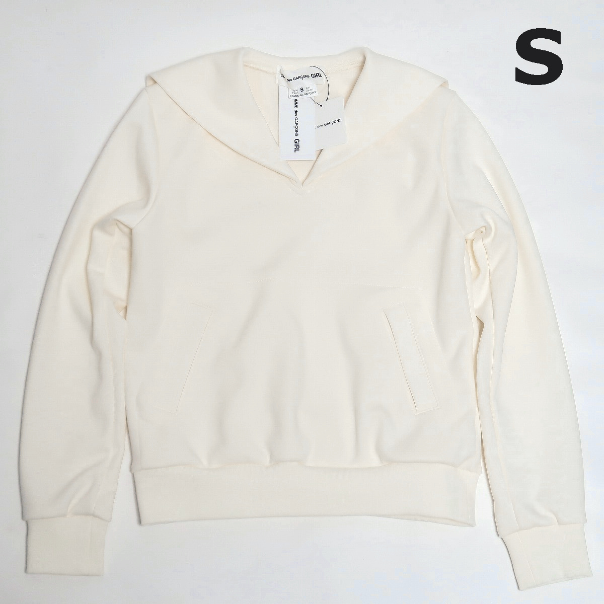 S 新品 コムデギャルソン ガール セーラー トレーナー ホワイト 長袖 COMME des GARCONS GIRL 拍卖