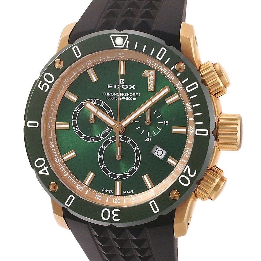 エドックス クロノオフショア1 クロノグラフ 5P純正ダイヤインデックス 10221 クオーツ 箱・Gカード付拍卖