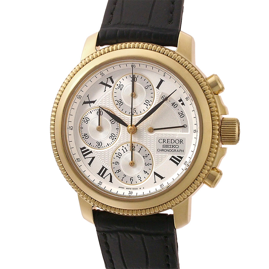 セイコー クレドール クロノグラフ パワーリザーブ 6S74-0020 GBBH998拍卖