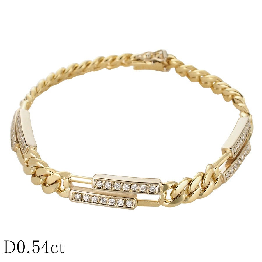 モニッケンダム ダイヤモンド/0.54ct デザイン ブレスレット K18YG拍卖
