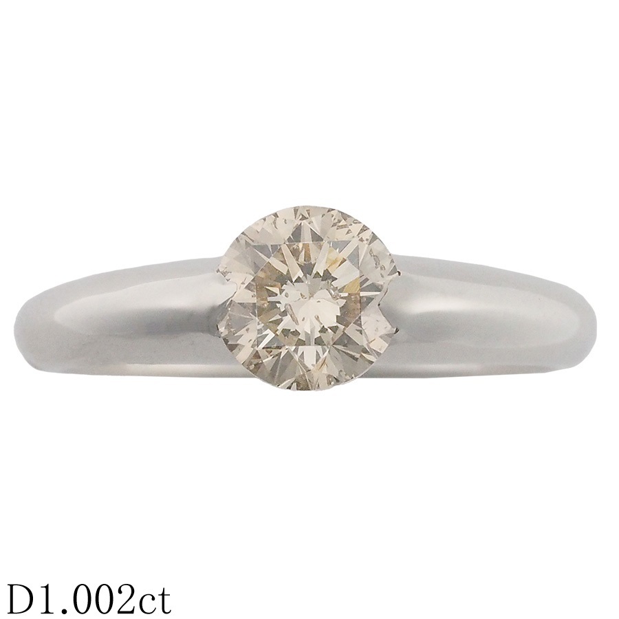 1P ダイヤモンド/1.002ct デザイン リング Pt900 18号拍卖