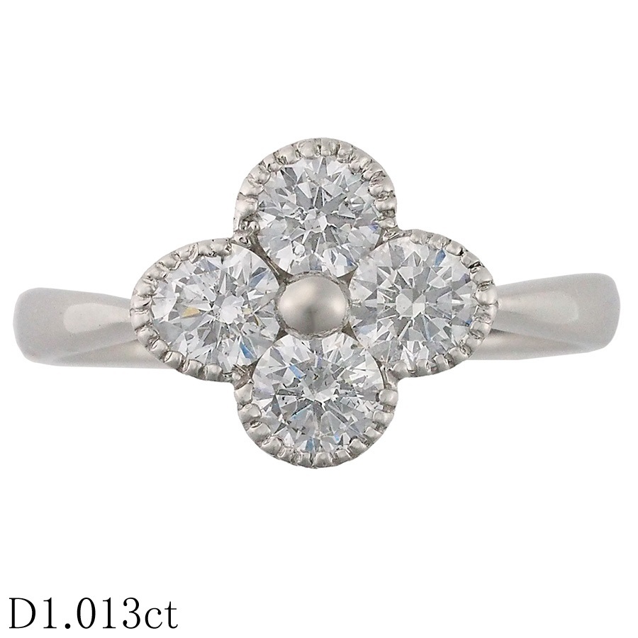 ダイヤモンド/1.013ct デザイン リング Pt900 15号拍卖