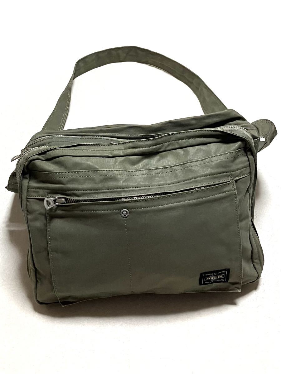 送料無料 PORTER ショルダーバッグ セージグリーン拍卖