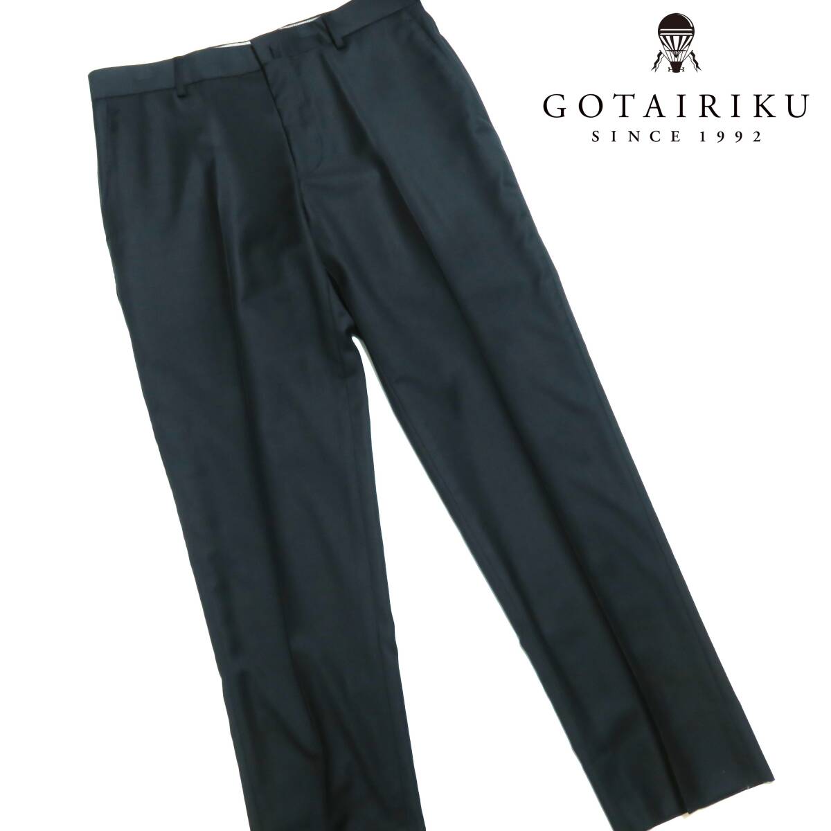 R047■秋冬 五大陸 GOTAIRIKU ゴタイリク グレー色系無地 高級ウールスラックス W84cm オンワード樫山 少々訳あり 拍卖