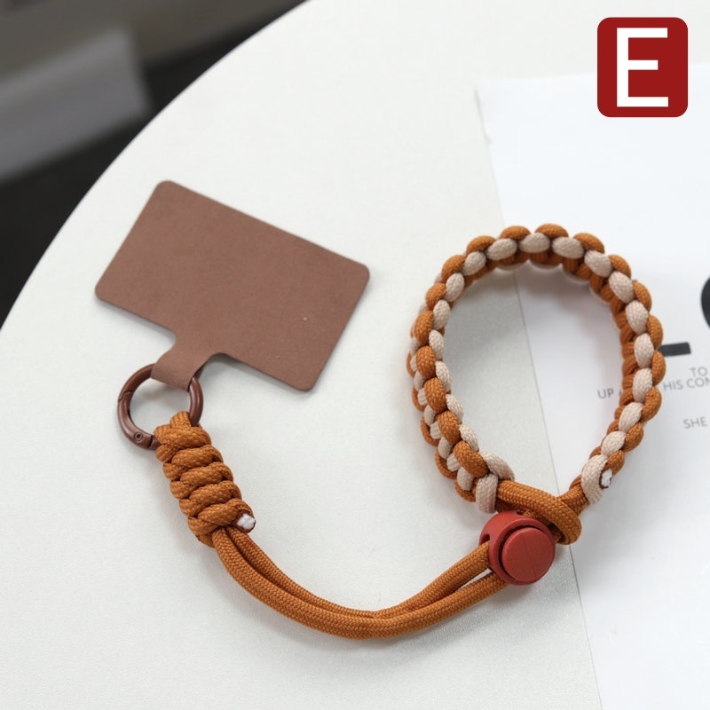 スマホ ストラップ 手首 編み込み シリコン おしゃれ 可愛い 落下防止 ブラウン ハンド 両手フリー 携帯 ハンズフリー E拍卖