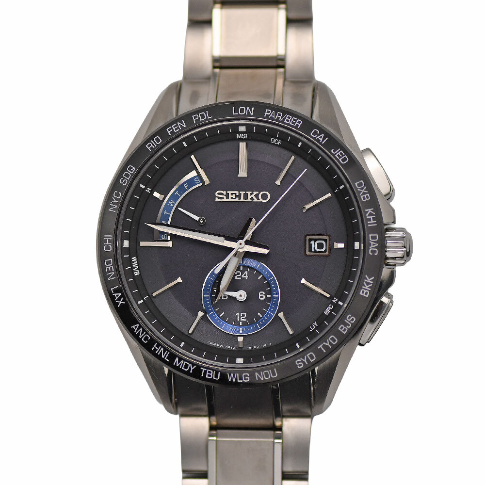 SEIKO セイコー BRIGHTZ ブライツ フライトエキスパート デュアルタイム メンズ ソーラー電波修正 8B63-0AB0 チタン製 SAGA235 中古拍卖