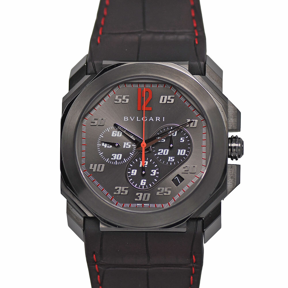 ブルガリ BVLGARI オクト ヴェロチッシモ クロノグラフ ケン・オクヤマ 世界限定200本 メンズ 自動巻 102555 BGO41BSLDCH/KO 中古拍卖