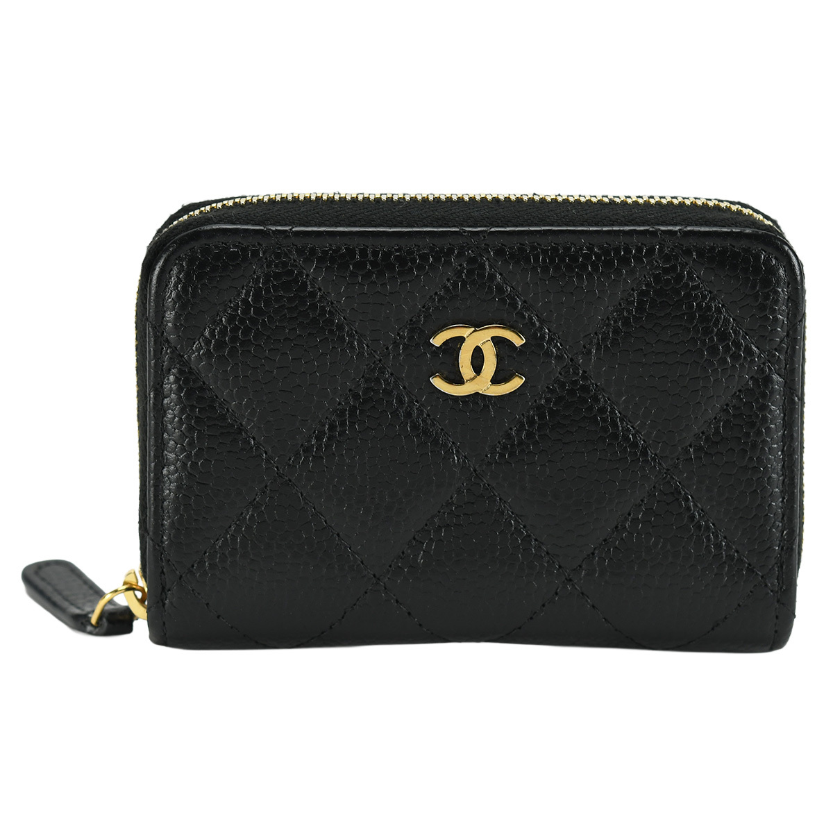 シャネル CHANEL クラシック ジップ コインパース コインケース 小銭入れ ココマーク キャビアスキン ゴールド金具 ブラック AP0216 中古拍卖