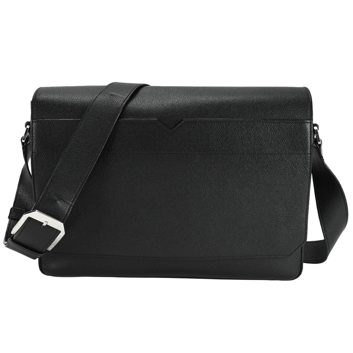 ヴァレクストラ Valextra Vライン メッセンジャーバッグ ショルダーバッグ 斜め掛け メンズ レザー ブラック 黒 MBVL0010028 中古拍卖