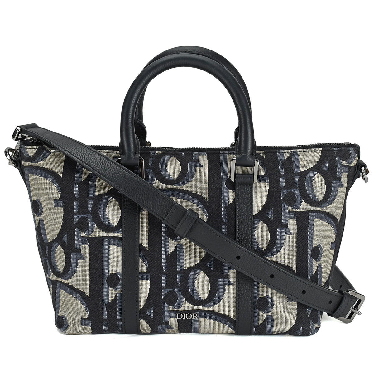 ディオール Christian Dior ウィークエンダー 25 2way ハンドバッグ ショルダーバッグ ロゴ マキシ オブリーク ジャカード 中古拍卖