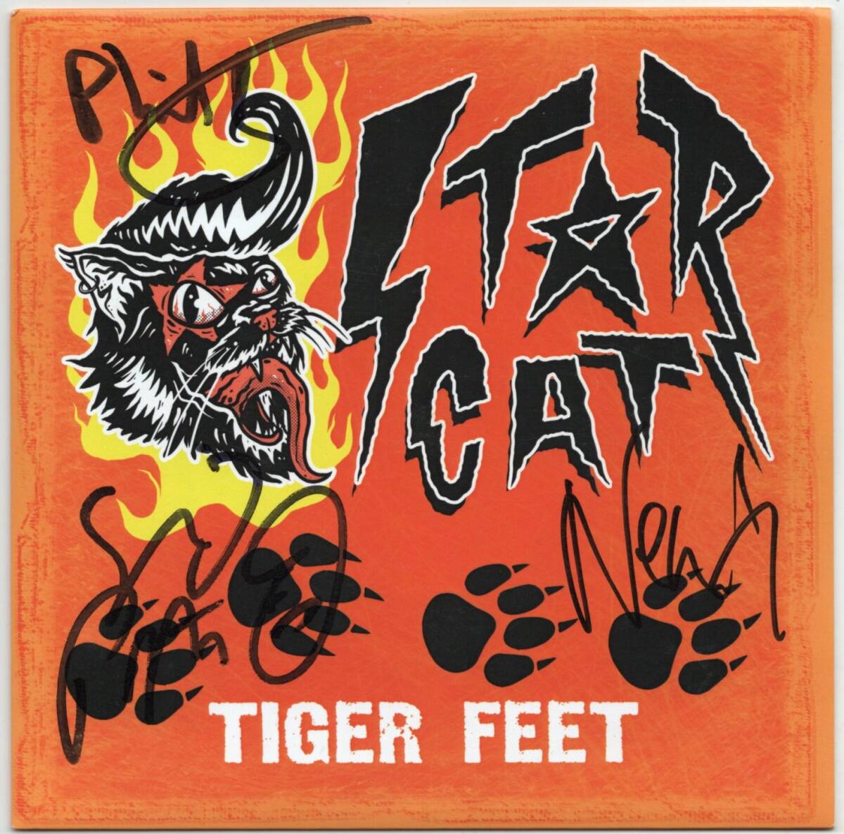 貴重盤・サイン入/ STARCAT - TIGER FEET (ltd 45')/ Neal X (Sigue Sigue Sputnik) Slim Jim (Stray Cats) Phil Polecat / ネオロカビリー拍卖