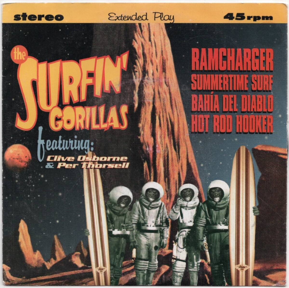 貴重盤 / THE SURFIN' GORILLAS - SUMMERTIME SURF +3 (45'EP) / Blue Cats Clive / 超極上 UK Killer Instrumental Rocker / ロカビリー拍卖