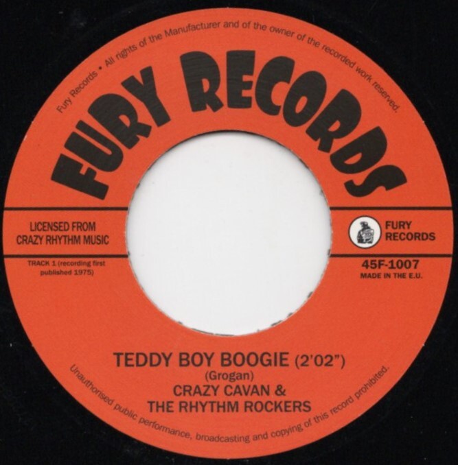 貴重盤 / CRAZY CAVAN / TEDDY BOY BOOGIE (UK Fury 45') / Original British Teddy Boy Rockers TWIN-SPIN / ロカビリー拍卖