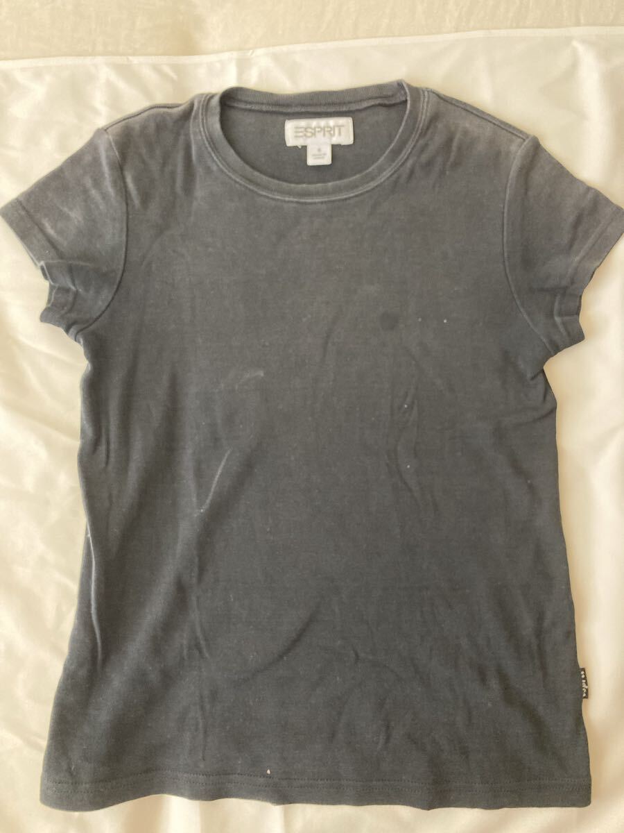 【古着】ESPRIT エスプリ Tシャツ 黒 レディース サイズS 半袖Tシャツ クルーネック ブラック拍卖