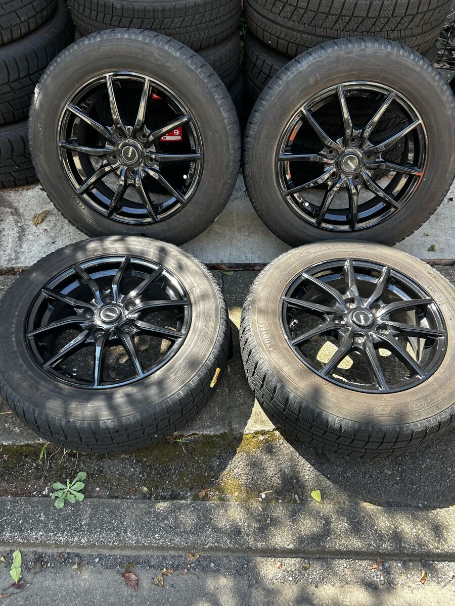 売り切り! G SPEED アルミホイールスタッドレスタイヤ4本セット 185/65/15 5穴 PCD114.3 6JJ オフセット53拍卖