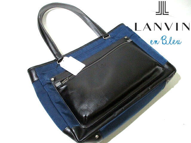 定価35200円■ 新品 未使用 即決! ランバンオンブルー LANVIN en Bleu 紺 ネイビー トートバッグ 13.3インチPC対応 ビジネス 鞄拍卖