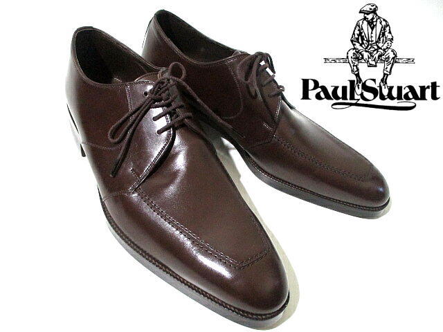 日本製■ 新品 未使用 即決! ポールスチュアート 革靴 ビジネスシューズ 茶 ブラウン Uチップ 27cm PaulStuart レザーシューズ拍卖