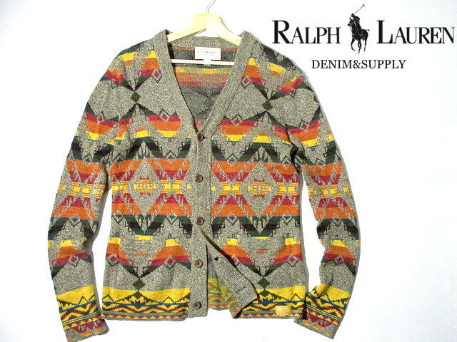 希少■ 即決! 絶版 ラルフローレン ネイティブ柄 メンズ ニット カーディガン チマヨ柄 オルテガ RALPH LAUREN DENIM&SUPPLY拍卖