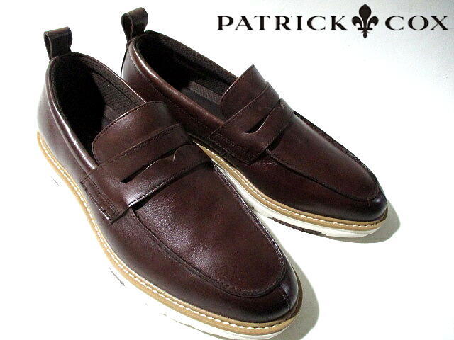 新品 未使用■ 訳あり 即決 安い! パトリックコックス 革靴 コインローファー スリッポン 茶 ブラウン 24.5cm PATRICK COX拍卖
