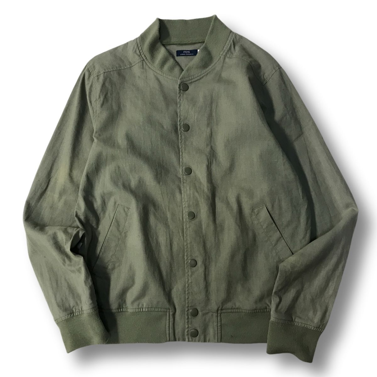 《オススメ◎》ITEMS アイテムズ アーバンリサーチ★コットンリネン*綿麻*ブルゾンジャケット*カーキ*サイズ38(MA9362)◆S60拍卖
