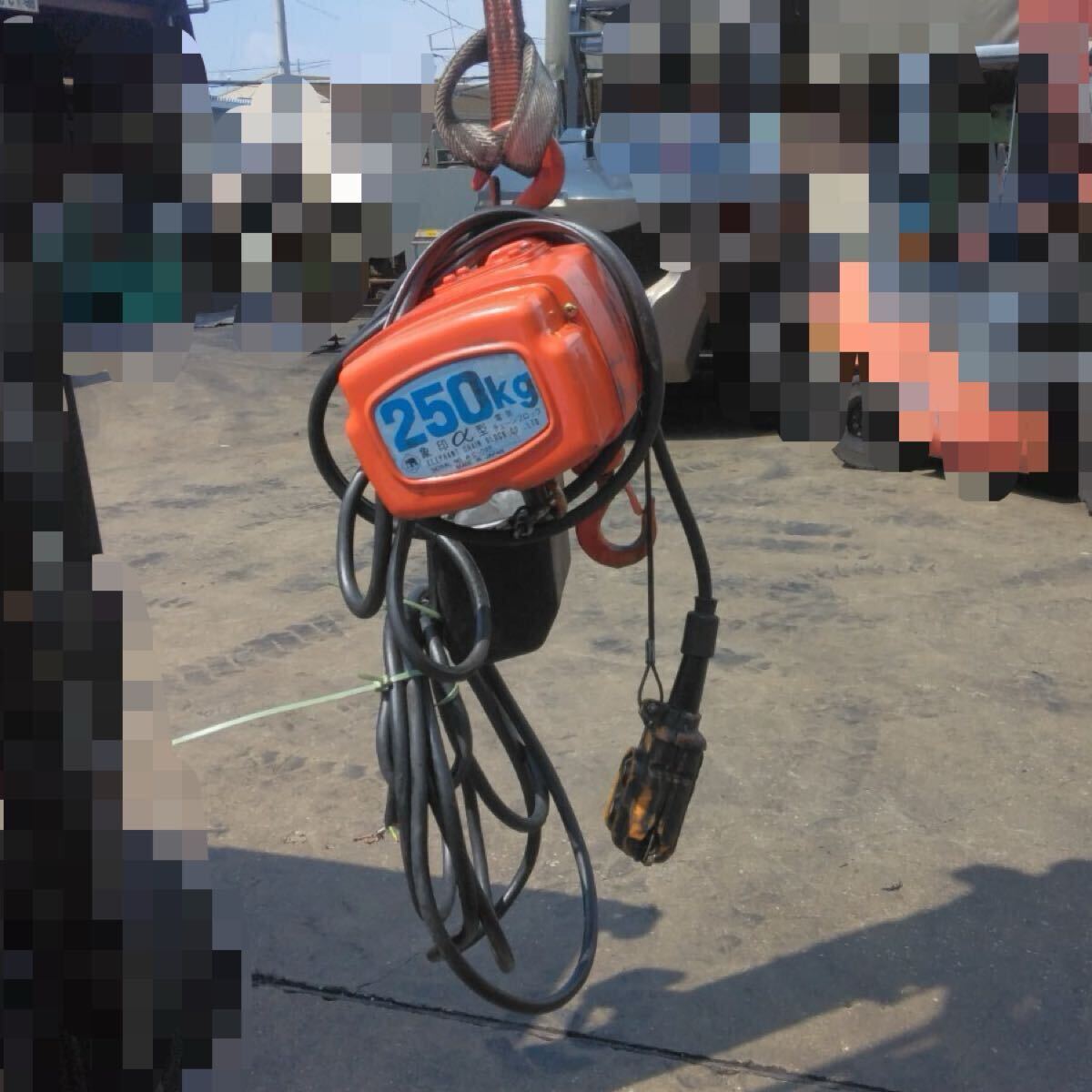 u1559 ELEPHANT 象印 小型電動チェーンブロック αc-025 250kg 揚程3m 200/220V 50/60Hz【動作確認済】拍卖