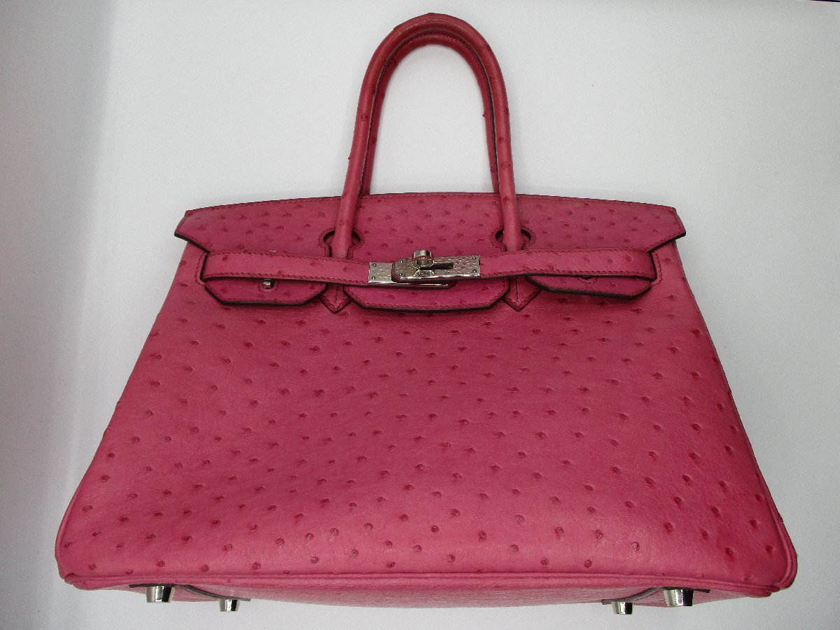 送料無料【美品】エルメス Hermes バーキン30 オーストリッチ 内縫い □I刻印(2005年)拍卖
