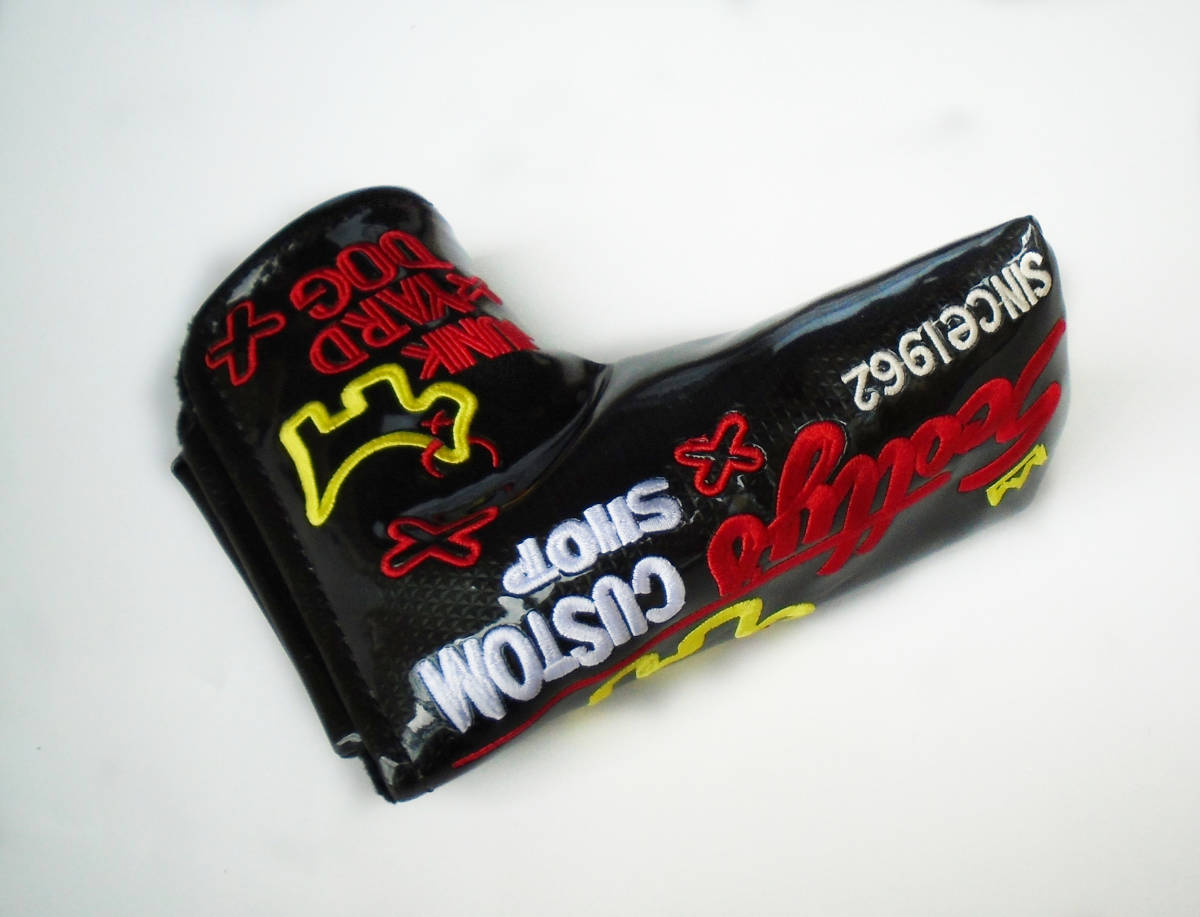 パターカバースコッティキャメロンツアーツアー支給 新作 磁石タイプ開閉 J-DOG 黒拍卖