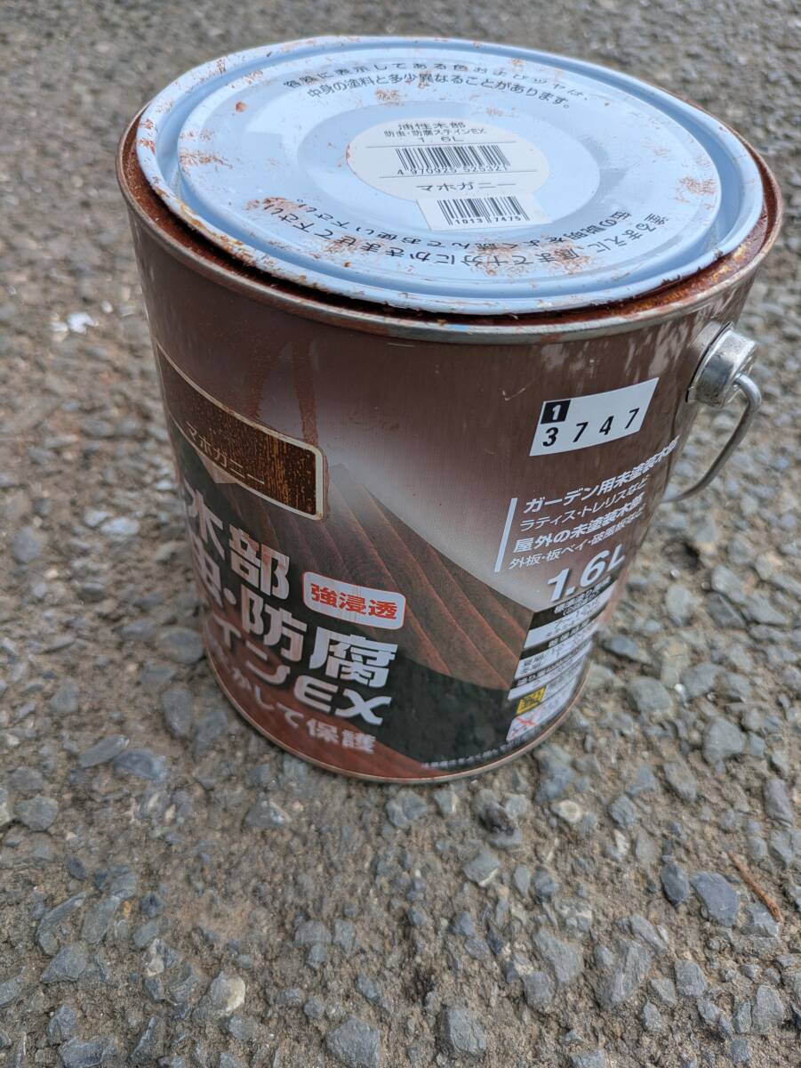 ジャンク アサヒペン 油性木部防虫・防腐ステインEX(マホガニー)使いかけ残50% 現状品 10137475-45912拍卖