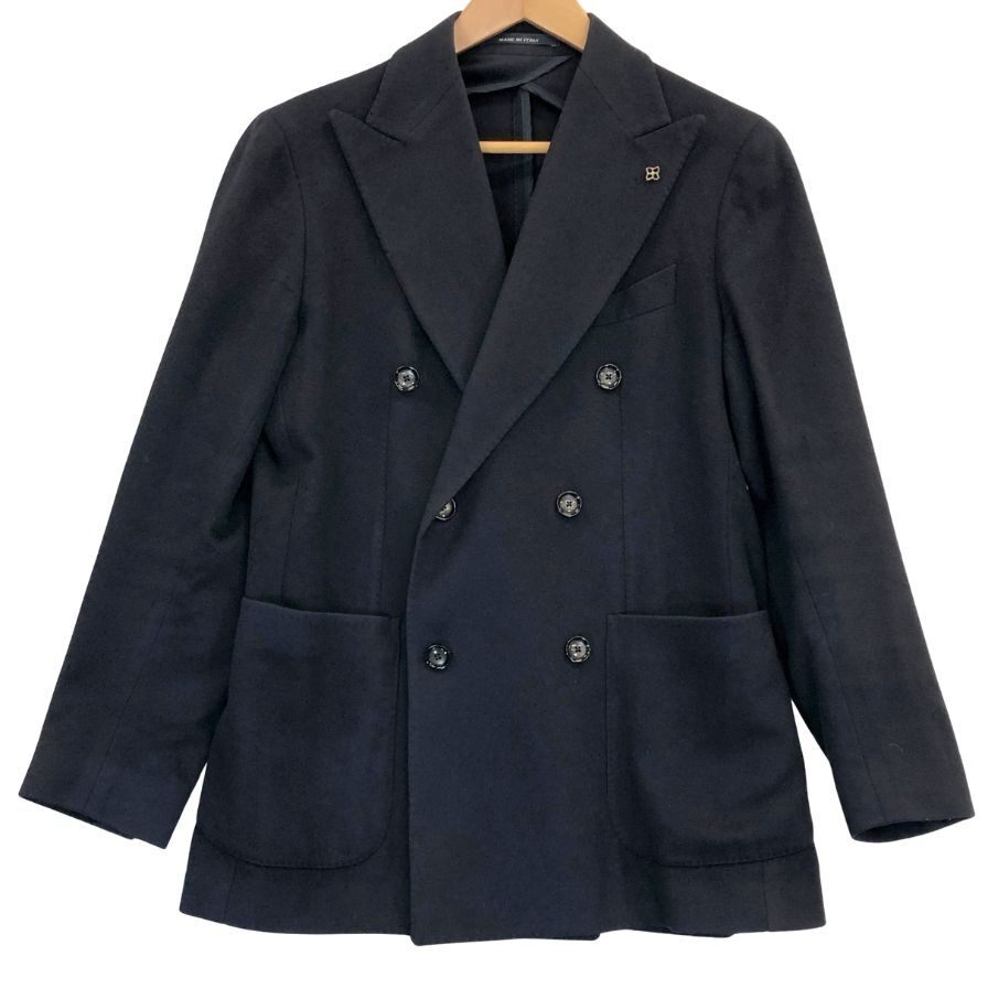 中古◆ジャケット タリアトーレ テーラードジャケット 6B ダブル ブレザー カシミア100% 1SMC20K ネイビー メンズ サイズ44【AFB14】拍卖
