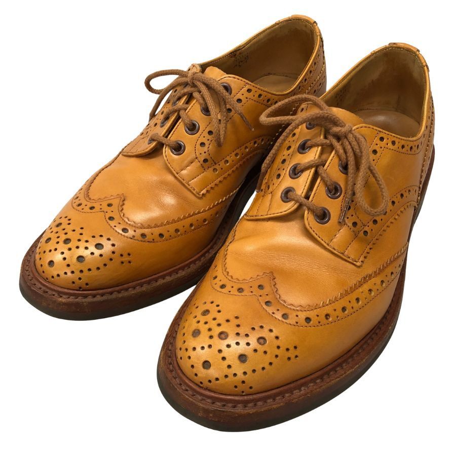 トリッカーズ レザーシューズ ウイングチップ M5633 ライトブラウン メンズ サイズ8 Trickers 約26.5cm【AFD6】拍卖