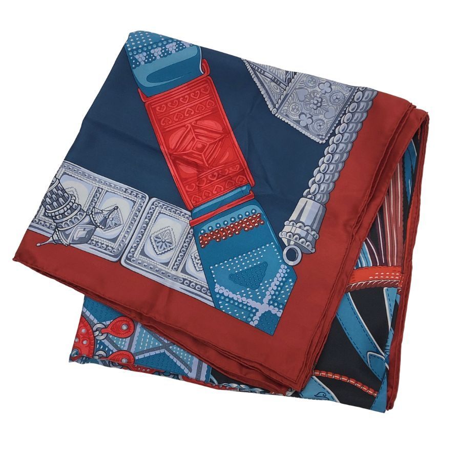 エルメス スカーフ カレ140 Ceintures et Liens ベルトと紐 レディース シルク HERMES【AFI18】拍卖