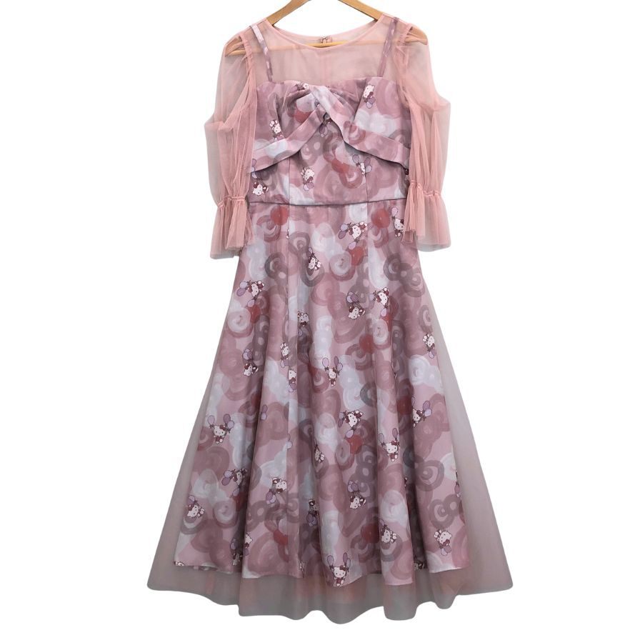 新品同様◆ワンピース エメ ワンピース 「ハローキティ」 リボンデザイン ピンク系 サイズM レディース AIMER 【AFB41】拍卖