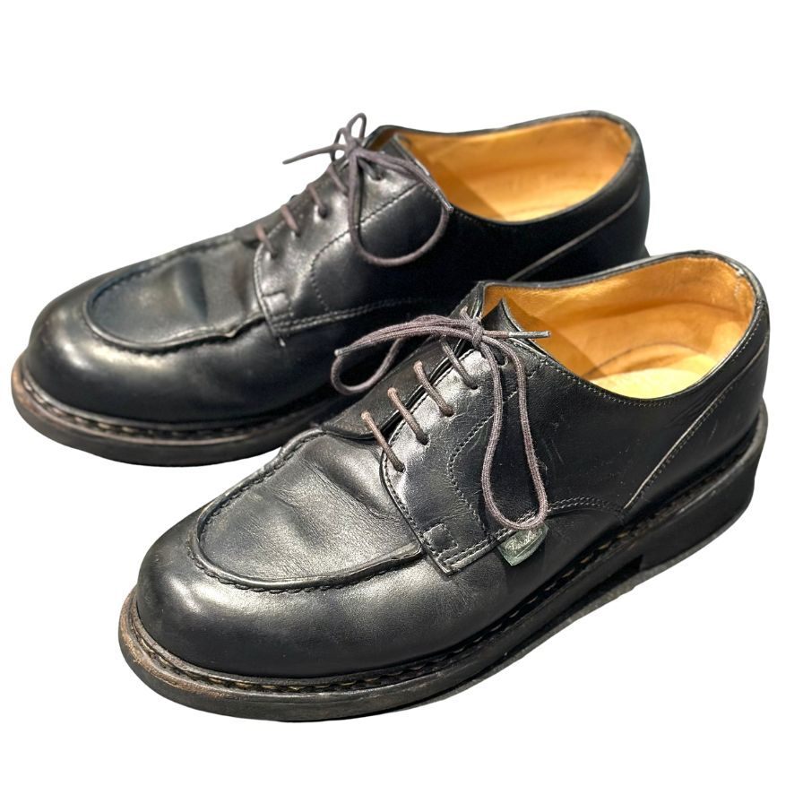 パラブーツ レザーシューズ シャンボード Uチップ ノワール ブラック サイズUK6.5 Paraboot ビジネスシューズ 約25.0cm【LA】【中古】拍卖