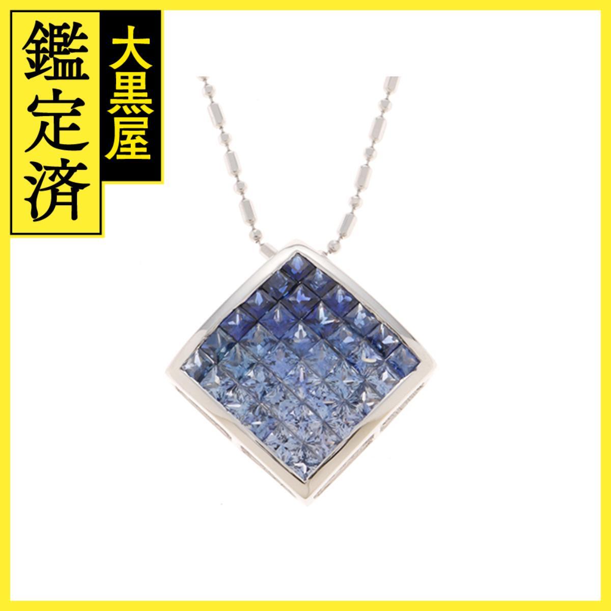 JEWELRY ノンブランドジュエリー ネックレス K18ホワイトゴールド/サファイア6.50ct/重さ約15.1g拍卖
