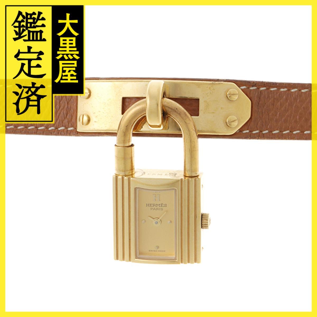 Hermes エルメス ケリーウォッチ KE1.201 GP/レザー クォーツ ゴールド 女性用/Ladies watches拍卖