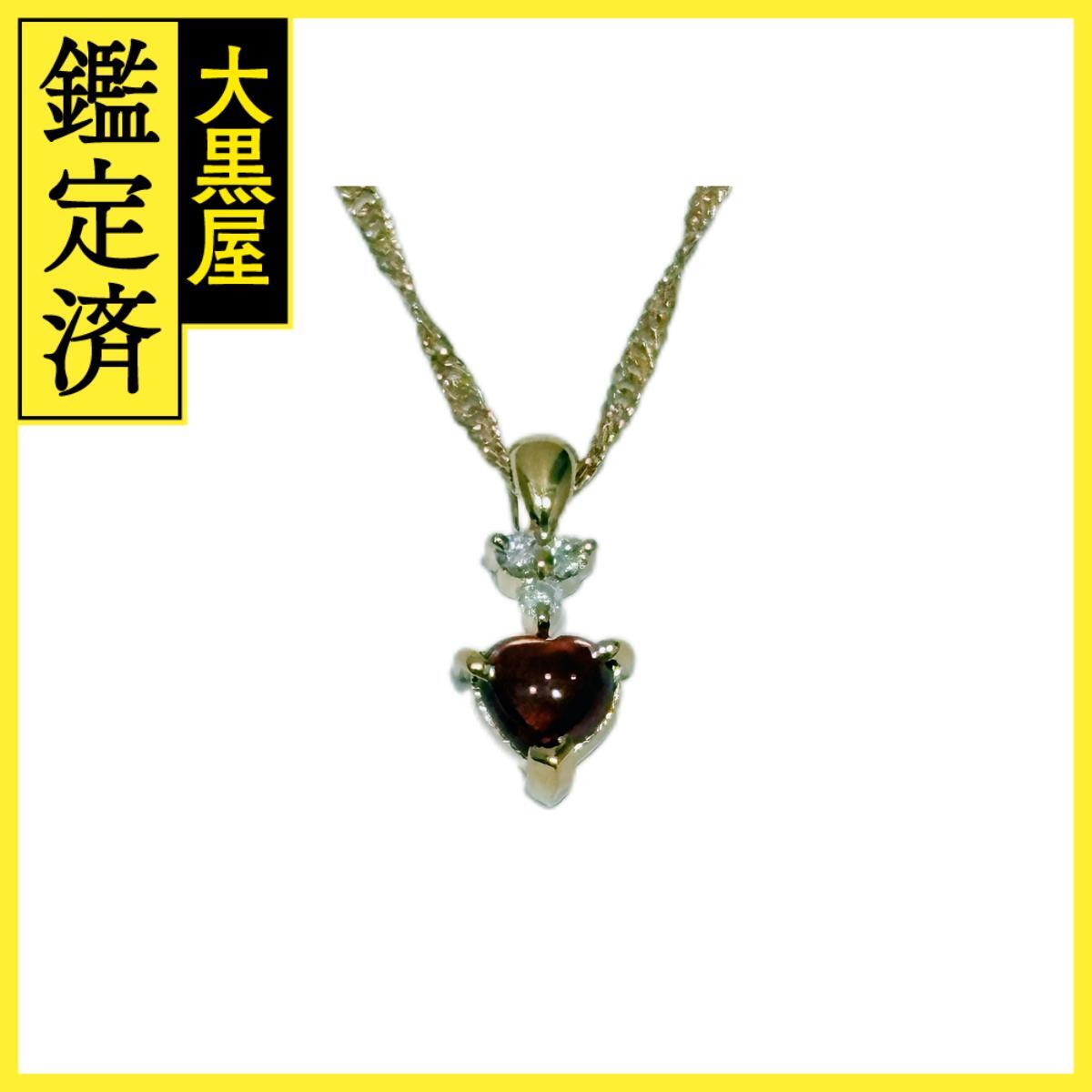 JEWELRY ノンブランドジュエリー ネックレス K18 ガーネット G D0.02ct 約1.3g 2121000021159拍卖