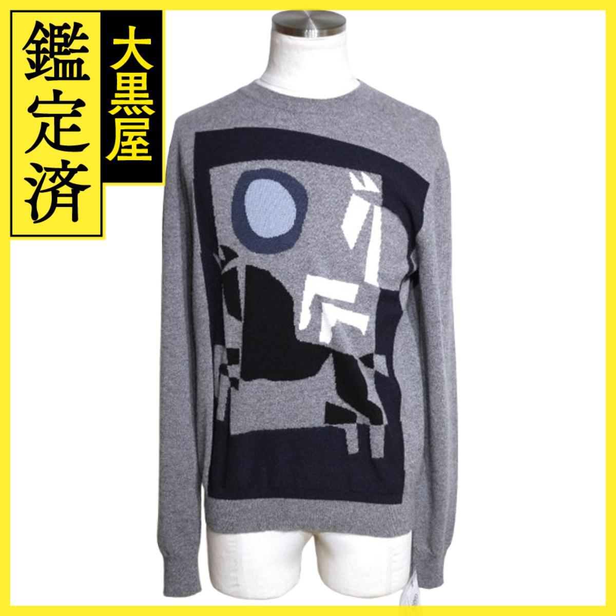 HERMES エルメス ヴェルキーラブセーター メンズS アシエ グレー カシミヤ H367200HA77SM 2147100483130拍卖