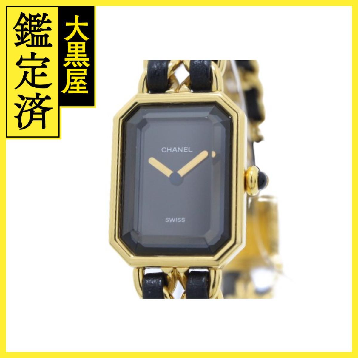 Chanel シャネル プルミエール H0001 GP/レザー ブラック 女性用/Ladies watches拍卖