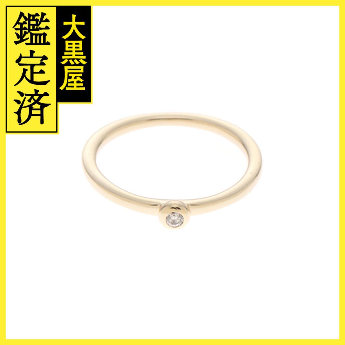 CELINE セリーヌ リング K10 イエローゴールド サイズ7号 ダイヤモンド 重さ約1.3g拍卖