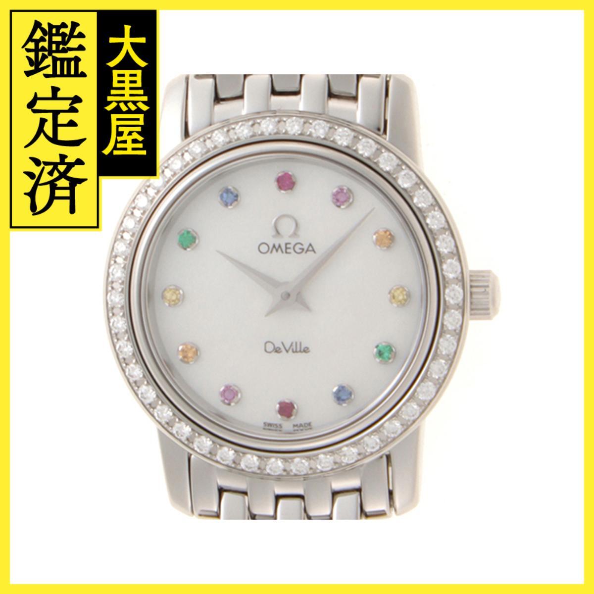 OMEGA オメガ デ・ビル 4577.77 SS クォーツ シェル/12P色石 女性用/Ladies watches拍卖